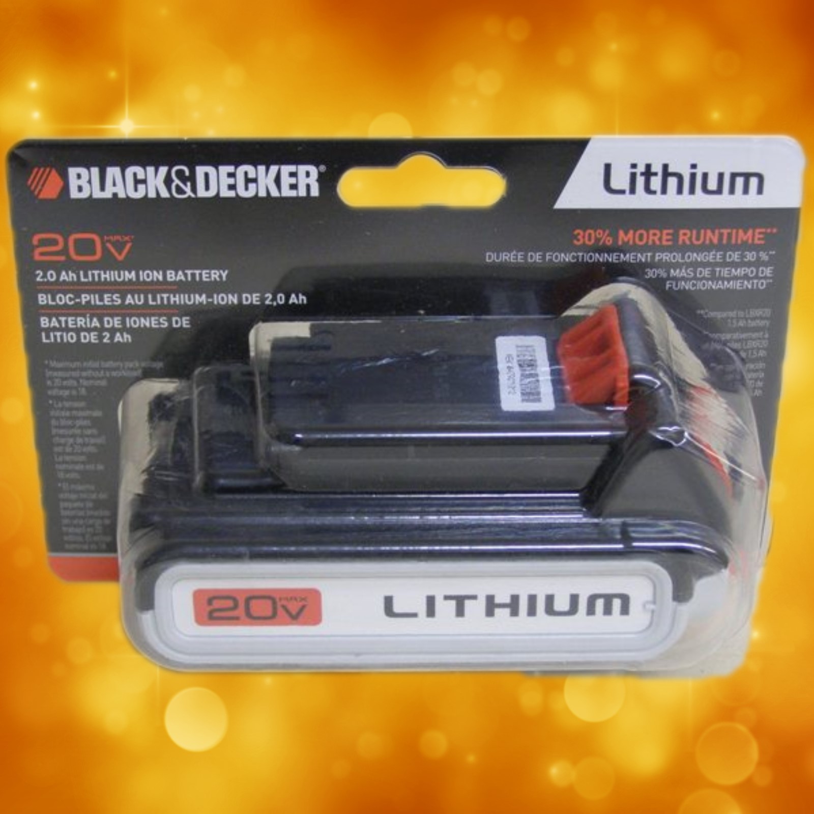 Black &  Decker Tool Part LBXR2020 20V MAX* 2.0 Ah Lithium Battery Pack LBXR2020