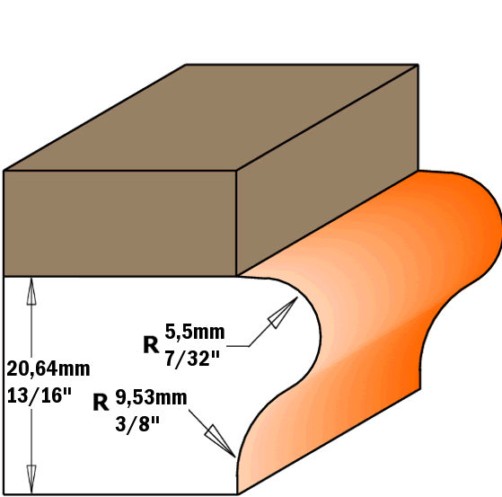 CMT Window Sill Edge Router Bit Dia.11/4" Mike's Tools