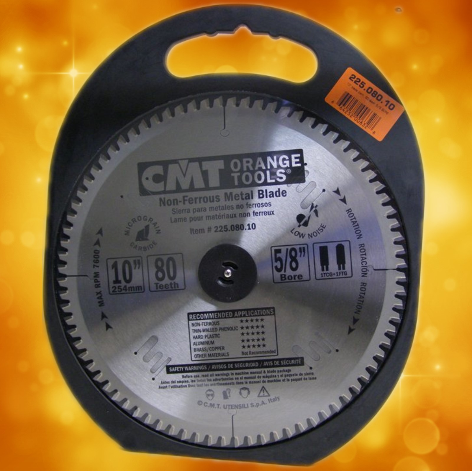 CMT Non-Ferrous Metal Saw Blade, 10" diameter 225.080.10