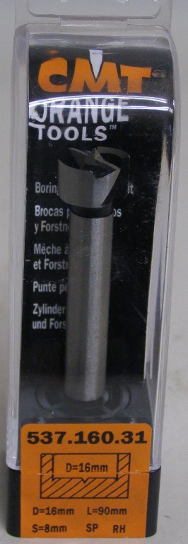 CMT Forstner Bit, 16 mm diameter, 8 mm shank 537.160.31
