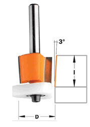 CMT 807.128.11 3 in 1 New flush trim bits with Delrin® Triangular bearings 1/4" Shank 807.128.11