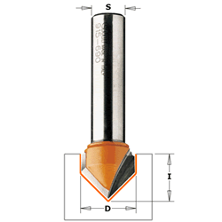 815.095.11 CMT V-Groove Router Bit 90º, 3/8" diameter, 1/4" shank 815.095.11