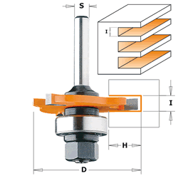 CMT 822.320.11B CMT Slot Cutter Router Bit with Arbor & Bearing, 5/64" Cutting Height, 1/2" Shank 822.320.11B