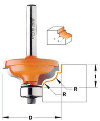 CMT 846.825.11 CMT Ogee Router Bit with Fillet Bit (Series 846) 3/16" - 9/64" radius, 1/2" shank 846.825.11