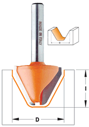 849.501.11 CMT 60º Lettering Router Bit, 1-1/8" diameter, 1/2" shank 849.501.11
