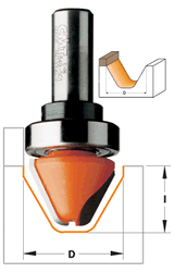 CMT 60º Lettering  Router Bit with Top Bearin 849.501.11B CMT 60º Lettering  Router Bit with Top Bearing, 1-1/8" diameter, 1/2" shank 849.501.11B
