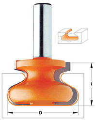 CMT 855.601.11 CMT Finger Pull  Router Bit, 1-7/8" diameter, 1/2" shank 855.601.11
