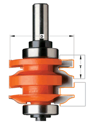 CMT 891.521.00 CMT One-Piece Rail & Stile Joint Router Bit (Profile A), 1/2" shank 891.521.11