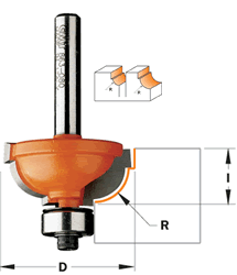 863.080.11 CMT Cavetto Edge Mold, 5/16" diameter, 1/4" shank 863.080.11