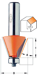 857.502.11 CMT Chamfer Bit 22-1/2º, 1-1/4" diameter, 1/2" shank 857.502.11
