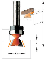 CMT 7º 5/8" Dia. Dovetail Router Bit with Bearing 3/8" Shank 818.159.11B 818.159.11B