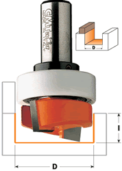 CMT Mortising Router Bit 801.127.11B CMT Mortising Router Bit with bearing, 1/2" diameter, 1/4" shank 801.127.11B