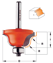840.850.11 CMT Roman Ogee Bit 1/4" radius, 1/2" shank 840.850.11