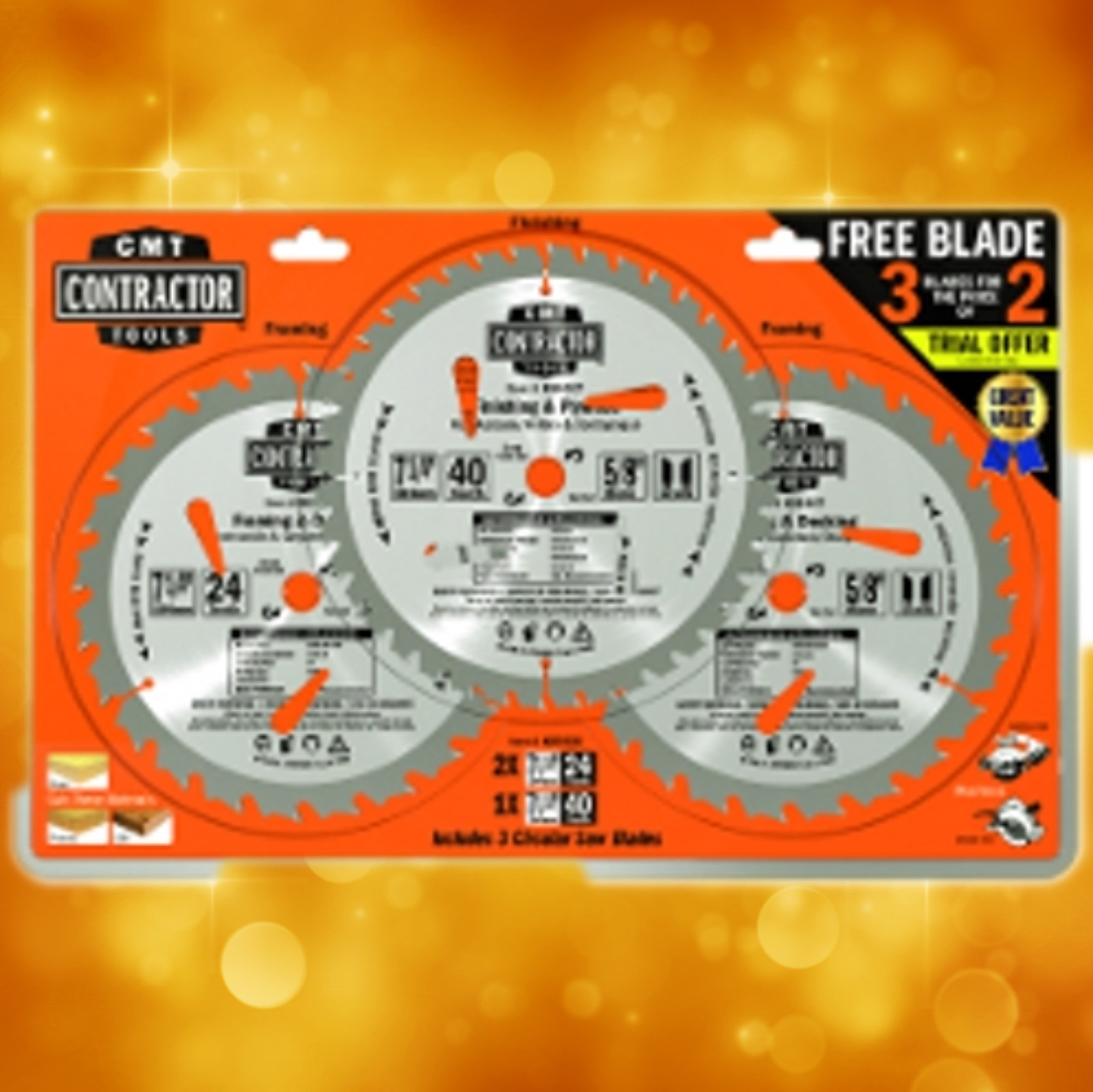 CMT 71/4" 3 Saw Blade Combo Pack K0703C Mike's Tools
