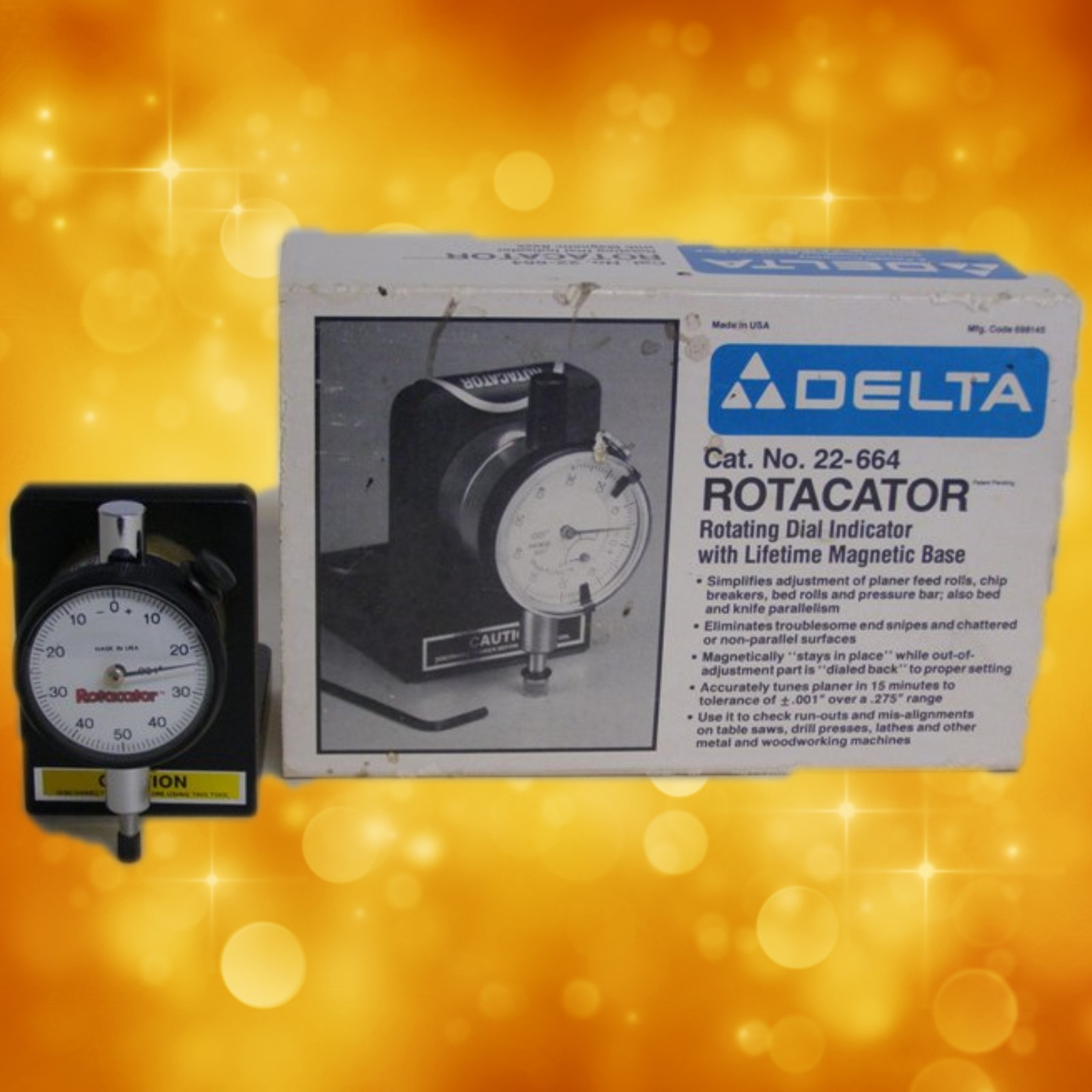 Delta 22-664 Rotacator Dial Indicator (New Old Stock) 22-664