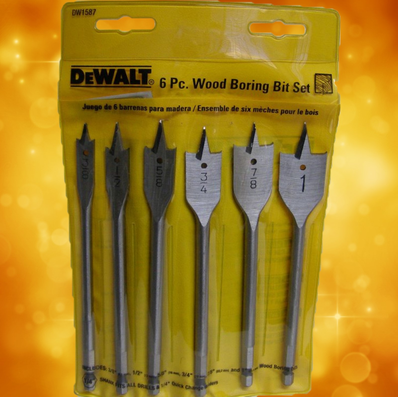DeWalt 6 Pc. Wood Boring Bit Set DW1587