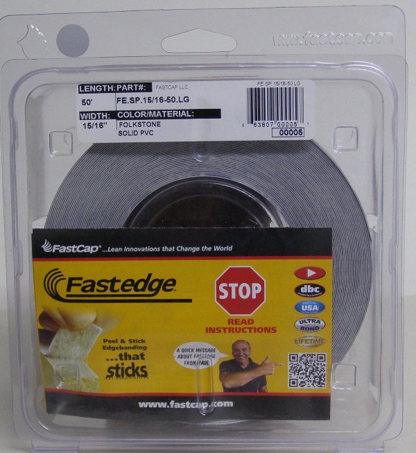 FastCap FE.SP.1516-50.LG Folkstone Gray Edge Banding Tape PVC 15/16&quot; x 50 ft Roll
FE.SP.1516-50.LG