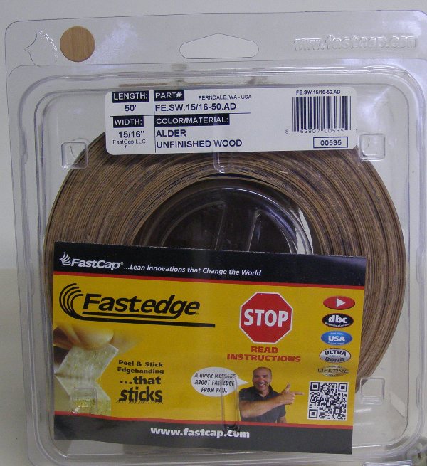 FastCap Alder FE.SW.15/16-50.AD Edge Banding Tape Unfinished Solid Wood 15/16&quot; 50 ft Roll
FE.SW.15/16-50.AD