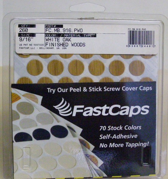 FastCap White Oak Screw Caps Peel &amp; Stick Finished Wood Screw Cover Caps 9/16&quot; 260 Caps
FC.MB.916.PWO