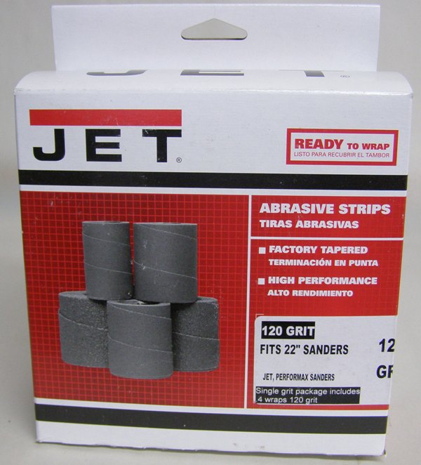 Jet Sand Paper 60-6120 Ready-To-Wrap Abrasives, 120 grit, 4-wraps in Box for 16-32 60-6120