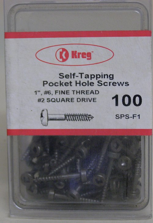 Kreg Pocket Hole Screws SPS-F1-100 Kreg 1" #7, Self-Tapping, Fine-Thread, Pan Head, 100 coun SPS-F1-100