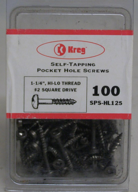 Kreg Pocket Hole Screws SPS-HL125-100 Kreg 1-1/4" #7, Self-Tapping, Hi-lo Thread, Pan Head, 100 count SPS-HL125-100