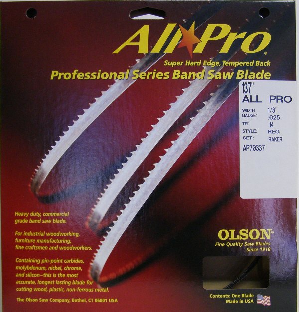 Olson All Pro Band Saw Blade AP73137 137" x 1/8" x .025" 14 TPI Style Regular AP70337