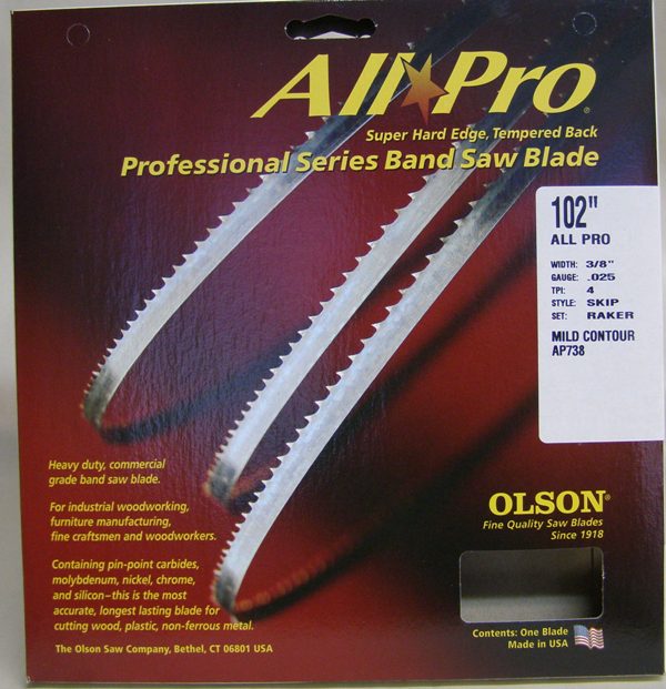 Olson 102" All Pro Band Saw Blade 3/8" x .025" 4 TPI Style Skip AP73802