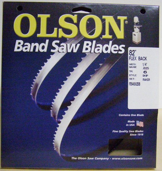 Olson Hard Edge Flex Back 82" x 1/4" x .025" 6 TPI Style Skip