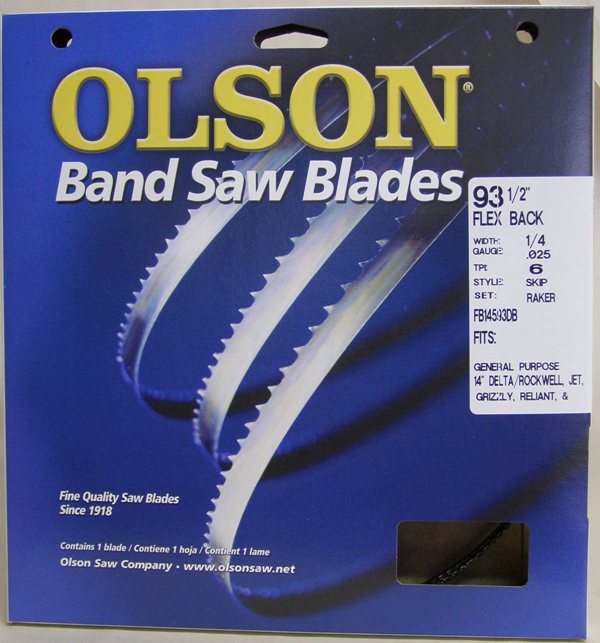 Olson 93-1/2" Band Saw Blade FB14893 1/4" x .025 x14TPI Set Raker FB14893