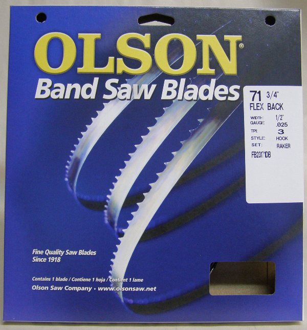 Olson 71-3/4" Band Saw Blade 1/2" x .025"  3 Hook