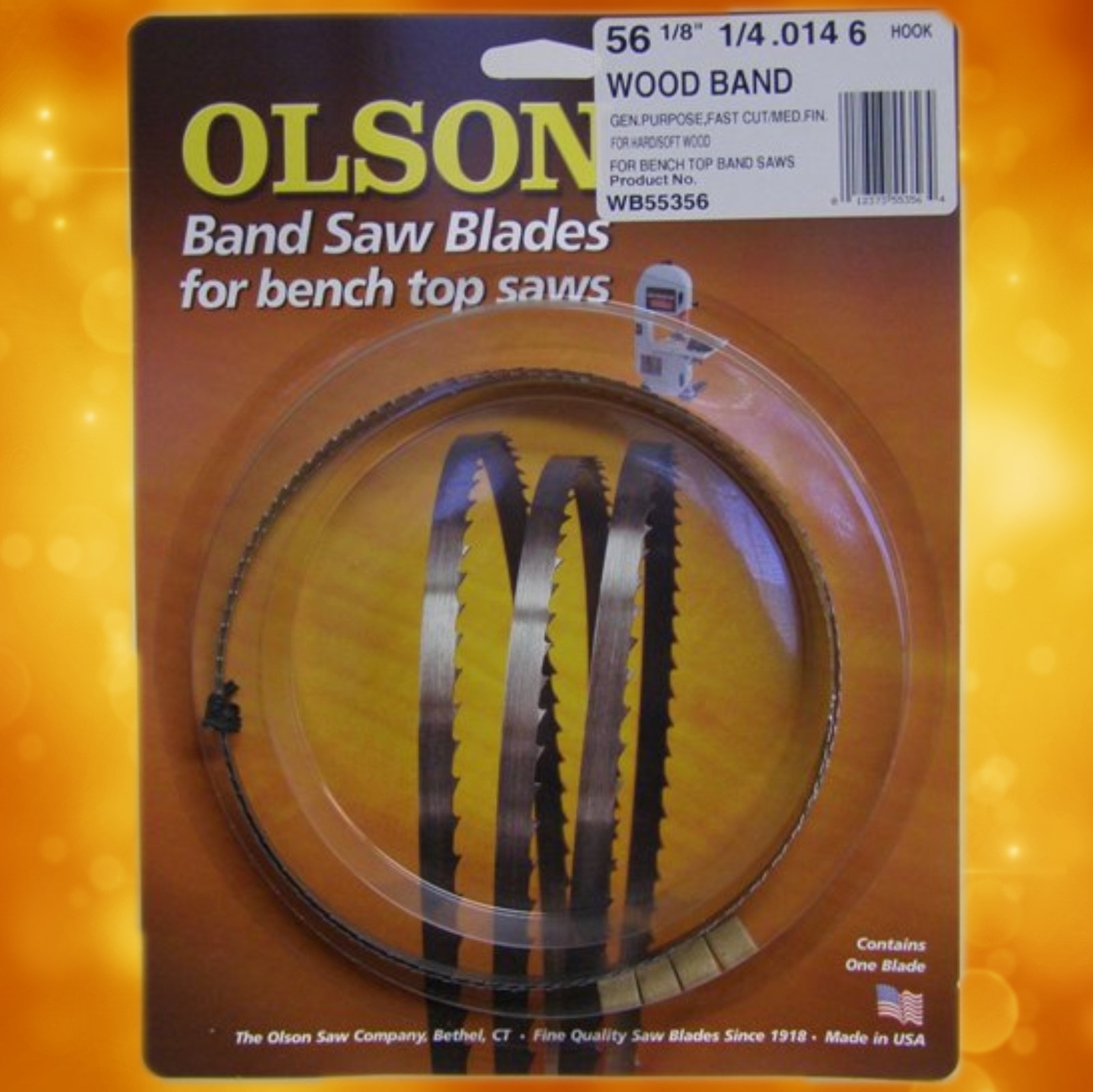 Olson Wood Band Saw Blade 56-1/8" x 1/4" x .014" 6TPI 