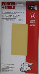 Porter-Cable 1/2 Sheet, Adhesive-Backed Sanding Sheets - 120 Grit 53010