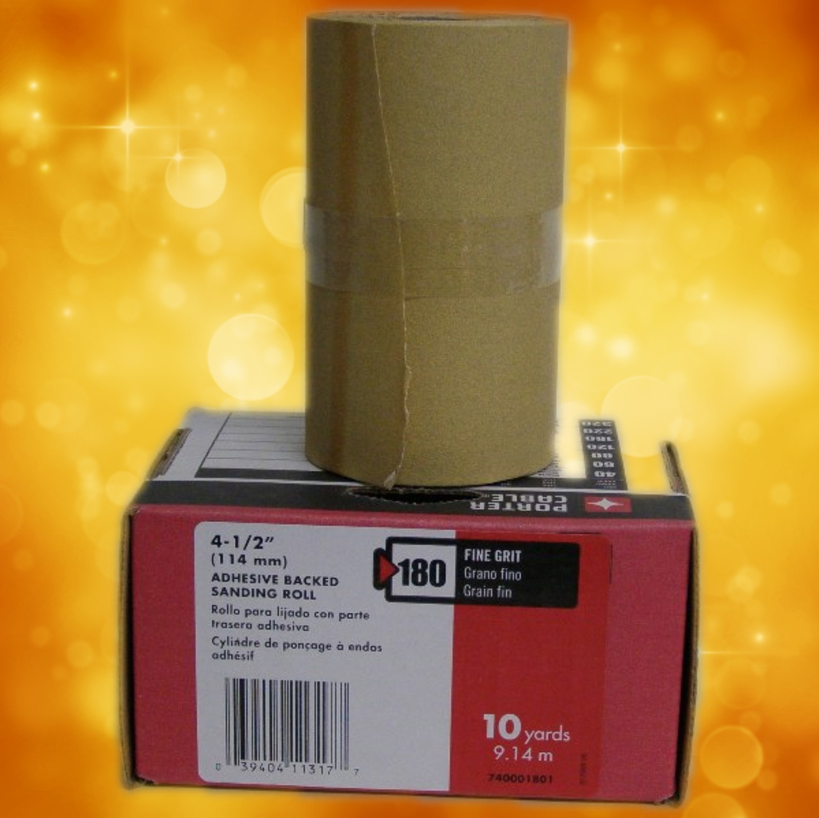 Porter-Cable 4-1/2" x 10 Yard, Adhesive-Backed Sanding Roll - 180 Grit 740001801