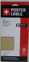 Porter Cable 1/2 Sheet, Adhesive-Backed Sanding Sheets - 100 Grit