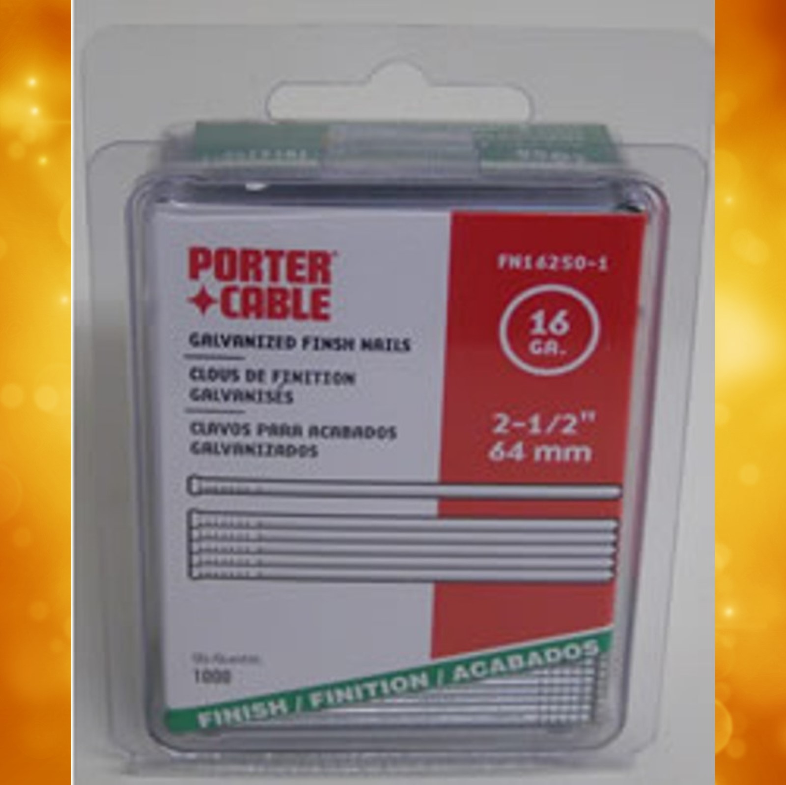 Porter Cable PFN162501 16 GA. X 2 1/2" Galvanized Finish Nails