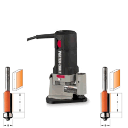 Package Deal Porter Cable 7312 and 2 CMT Flush Trim Router Bits 7312P