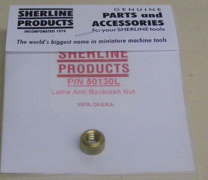 Sherline Tool Part 50130L Lathe Anti Backlash Nut 50130L