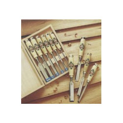 Two Cherries Chisels 500-1561 Two Cherries Set of 6 Wooden Handled Chisels in Wooden Box 500-1561