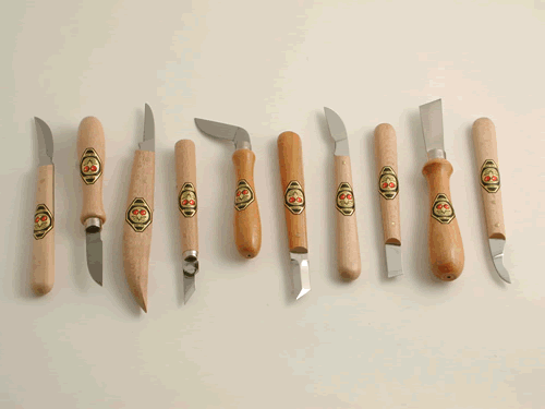 515-3310 Two Cherries Chip Carving Knives Set of Ten 515-3310