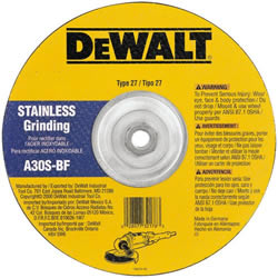 DeWalt Type 27 4-1/2" x 1/4" x 5/8"-11 Stainless Steel Grinding Wheel DW8415