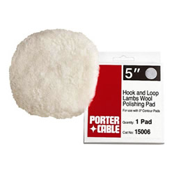 Porter-Cable Hook & Loop Lambs Wool Polishing Pad - 5" 15006