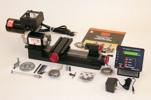 4000A-DRO Sherline 3.5" Lathe, 8" Bed with P/N 8200 2-axis digital readout/RPM display factory installed (Inch) 4000A-DRO