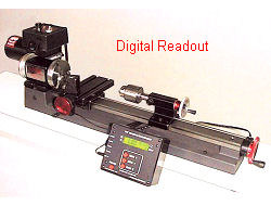Sherline Lathe 4400-DRO Sherline 3.5" Lathe, 17" Bed with P/N 8200 2-axis digital readout/RPM display factory installed (Inch 4400-DRO