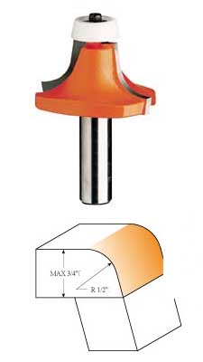 866.601.11 CMT Bowl Cutter, max 3/4" stock thickness, 1/2" shank 866.601.11