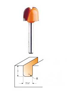 851.001.11 CMT Bowl and Tray Bit, 7/16" diameter, 1/4" shank 851.001.11