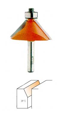 836.190.11 CMT Chamfer Bit 25º 7/8" diameter 1/4" shank 836.190.11