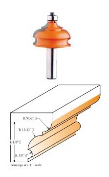 856.501.11 CMT Classical Molding Bit, 1-7/8" diameter, 1/2" shank 856.501.11