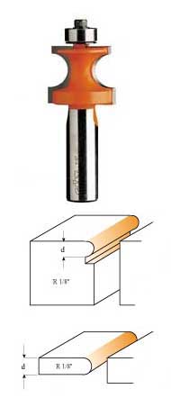 861.532.11 CMT Corner Beading Bit, 1/8" radius, 1/2" shank 861.532.11