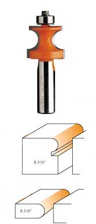 861.548.11 CMT Corner Beading Bit, 3/16" radius, 1/2" shank 861.548.11